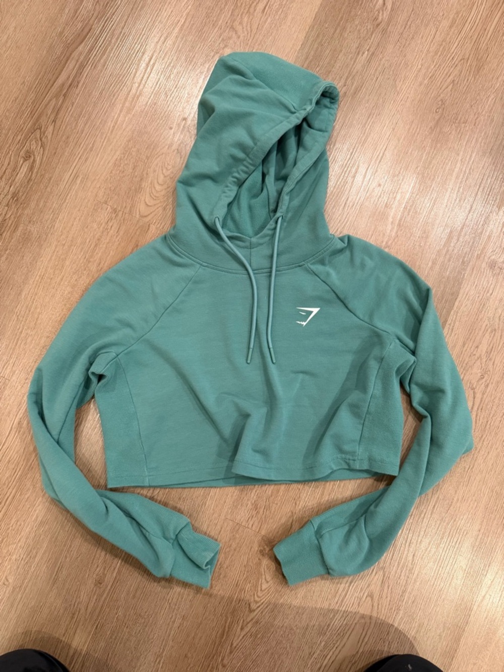 Gymshark Teal Green Cropped Hoodie - Women's